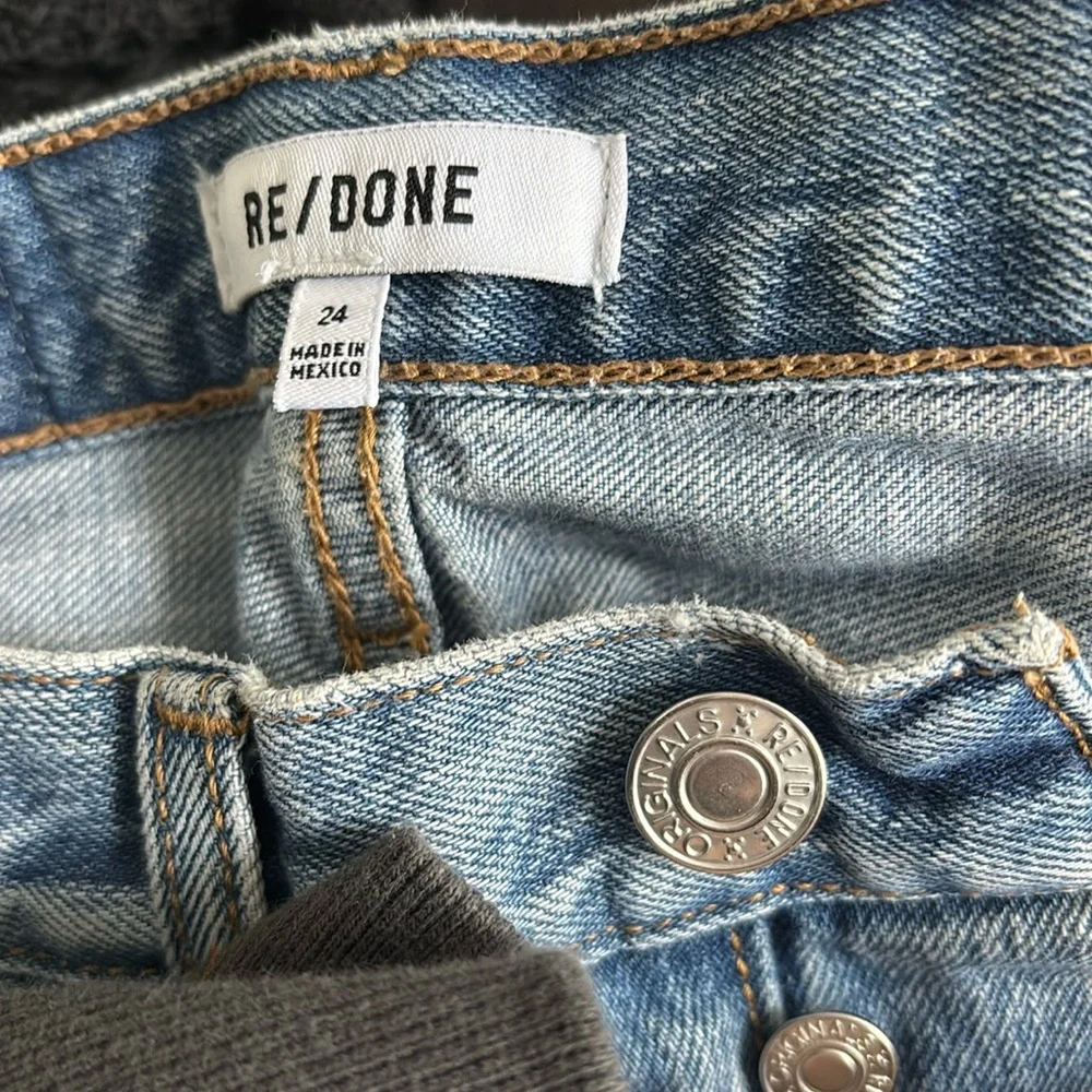 Re/Done High-Rise Light Blue Straight Jeans - Picture 2 of 5